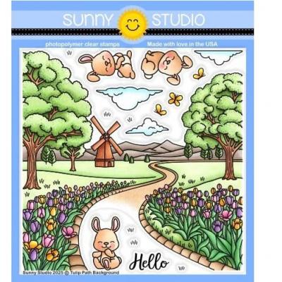 Sunny Studios Stempel - Tulip Path Background